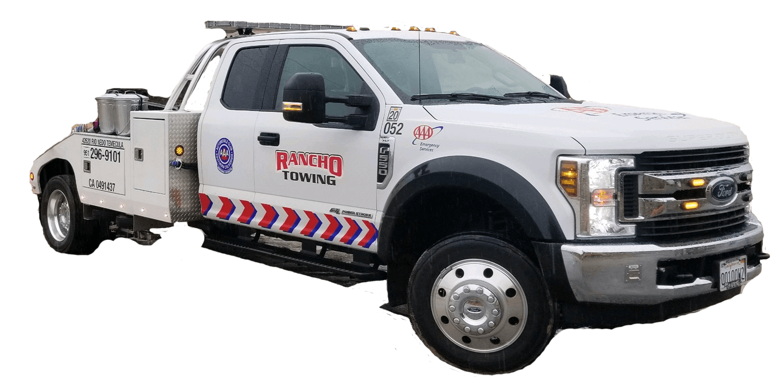 Rancho Towing Tow Truck with the Logo on the Door