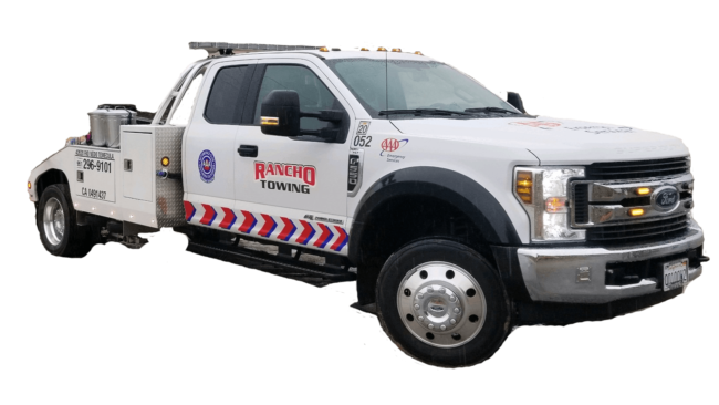 Rancho Towing Tow Truck with the Logo on the Door